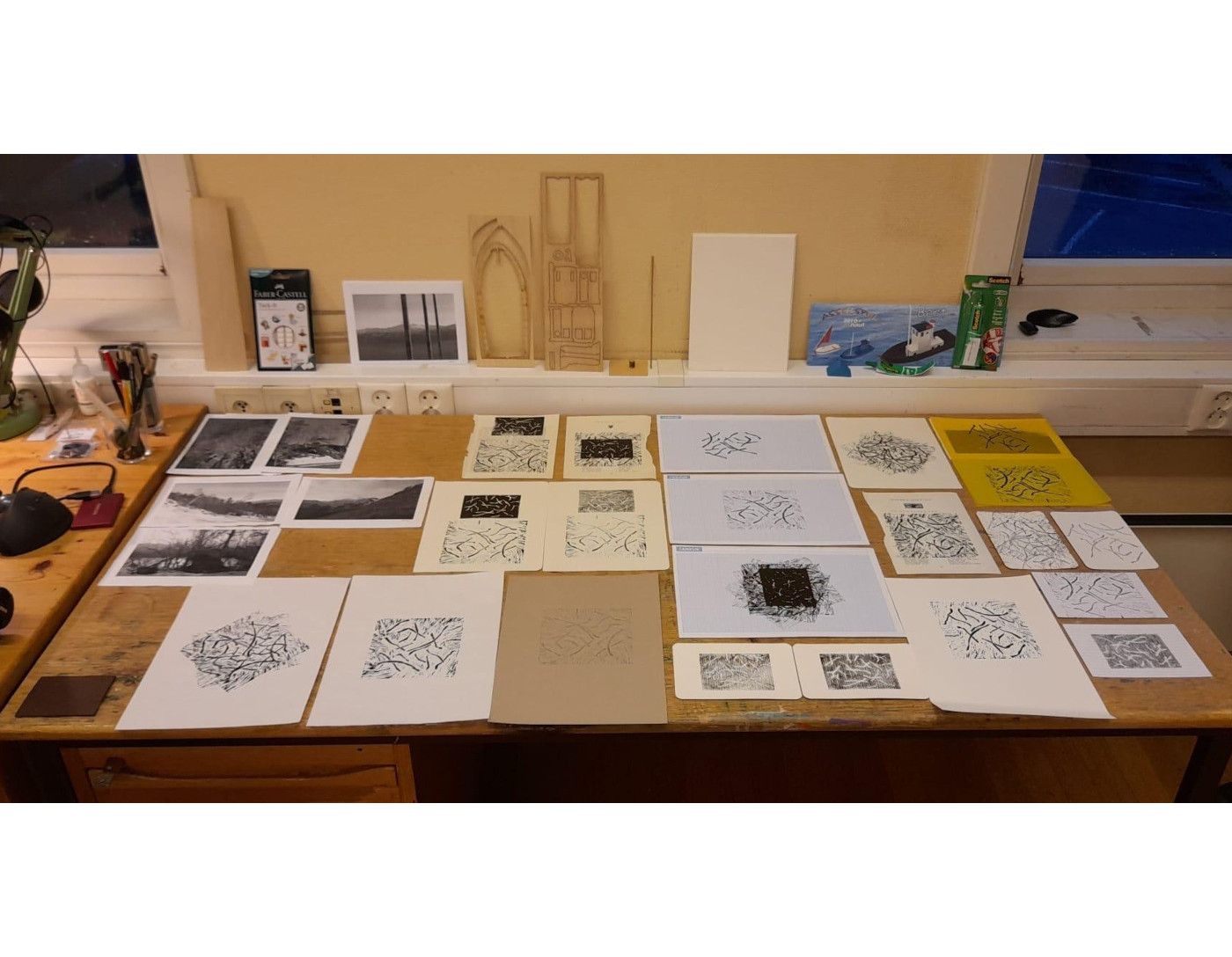 print experiments, photos and materials