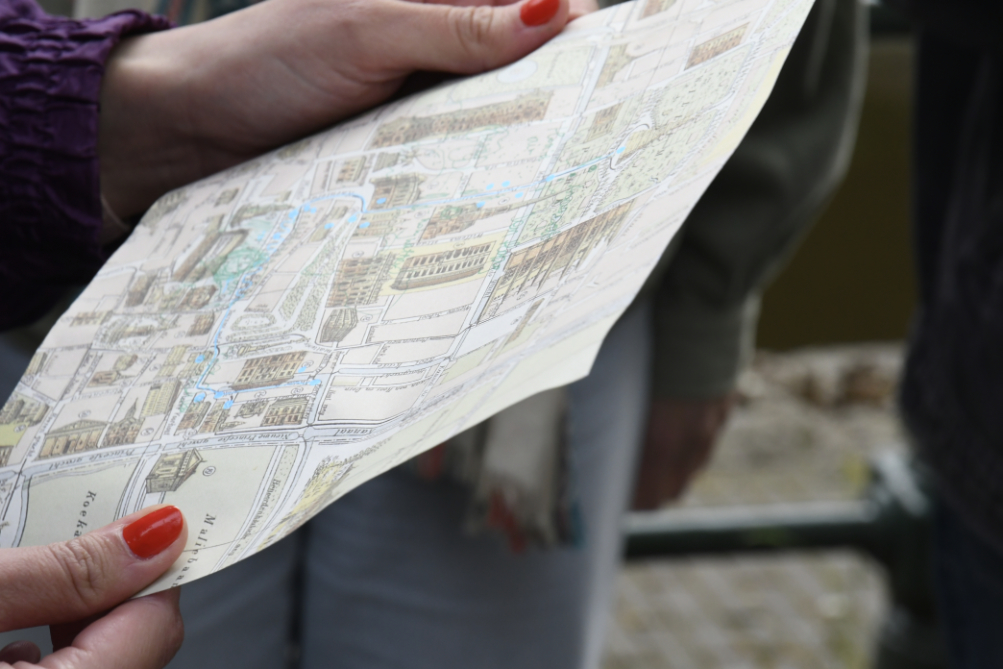 close-up of a participant holding the map
