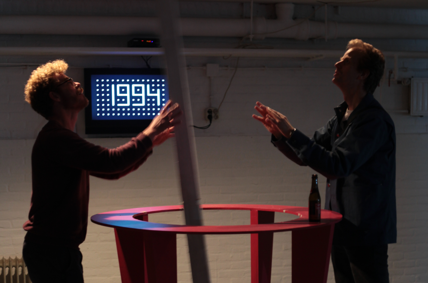 audience interacting with the installation